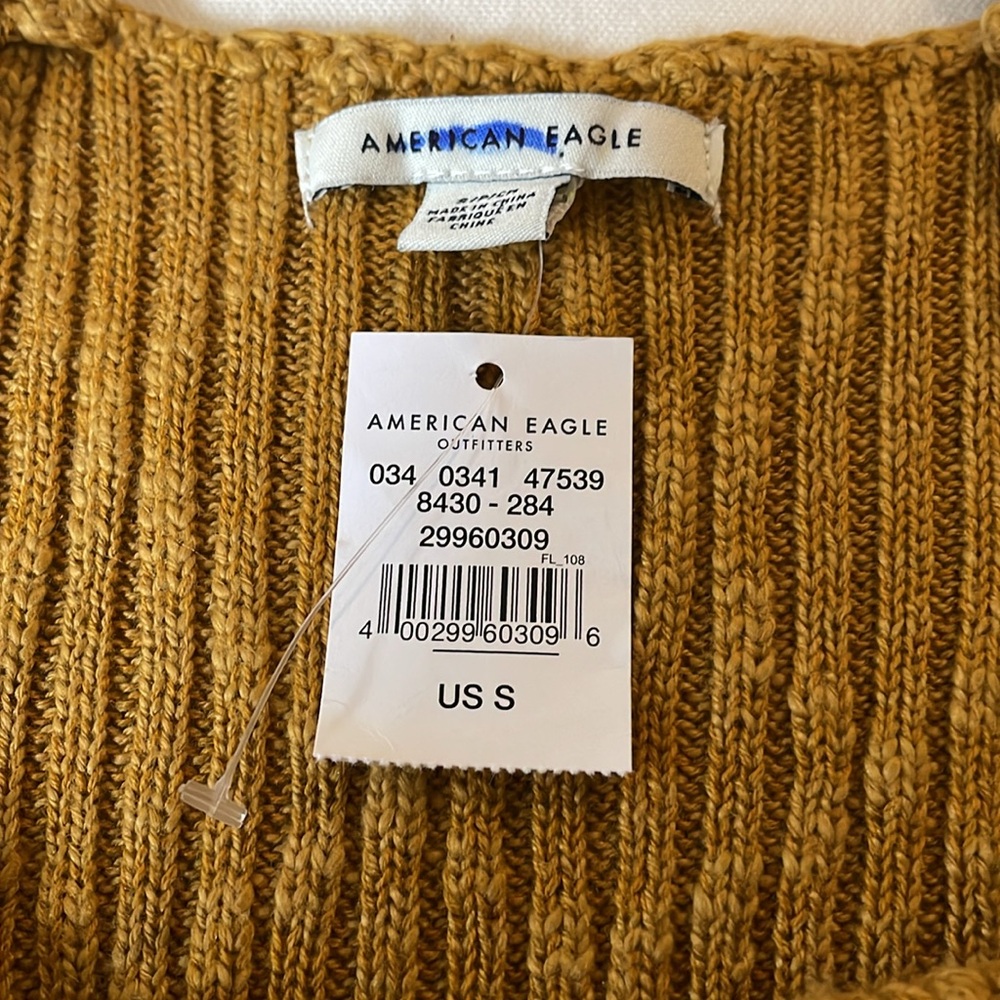 NWT American Eagle Crochet Knit Tank Top Women’s Small Marigold Y2K Cut-Out - Picture 7 of 7